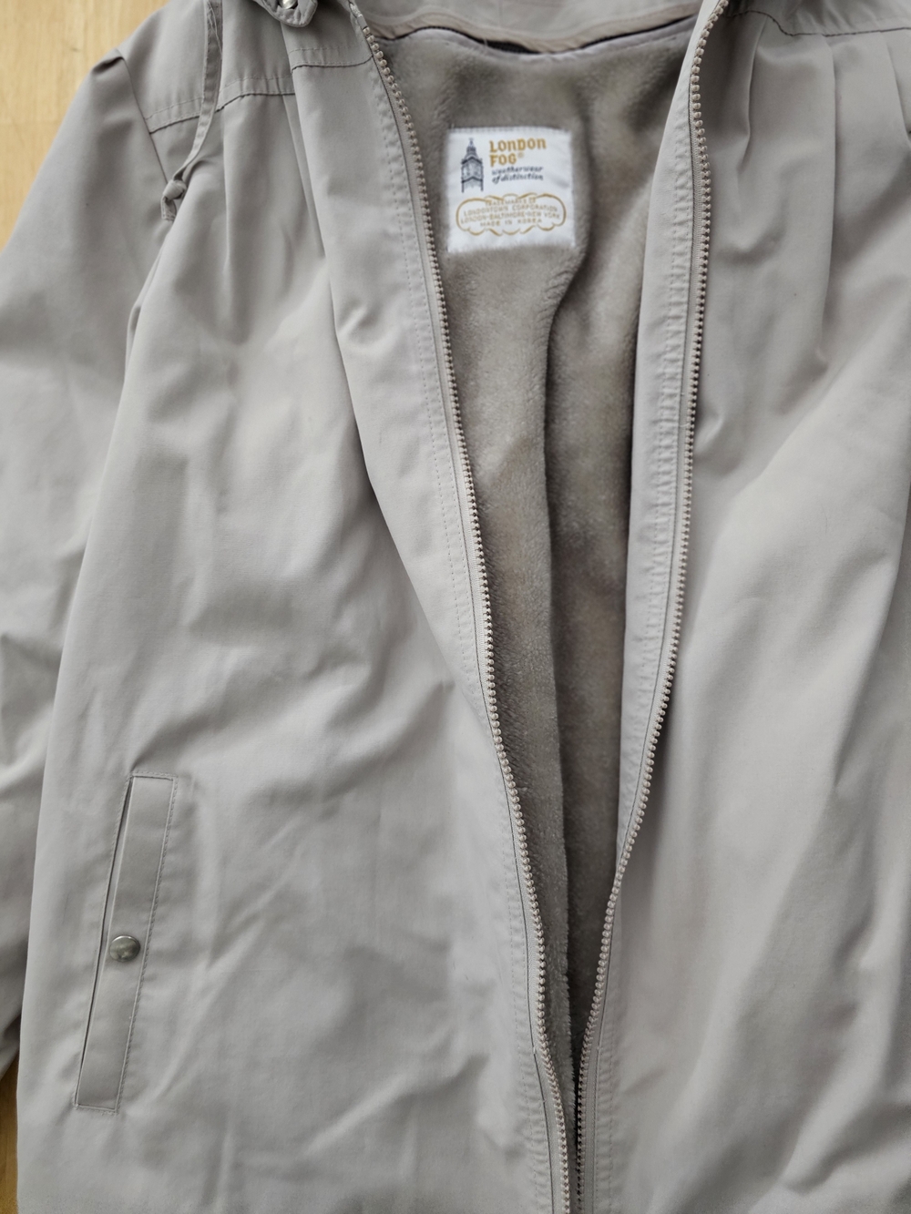 London Fog Women's Light Taupe Utility Jacket with Fleece Lining